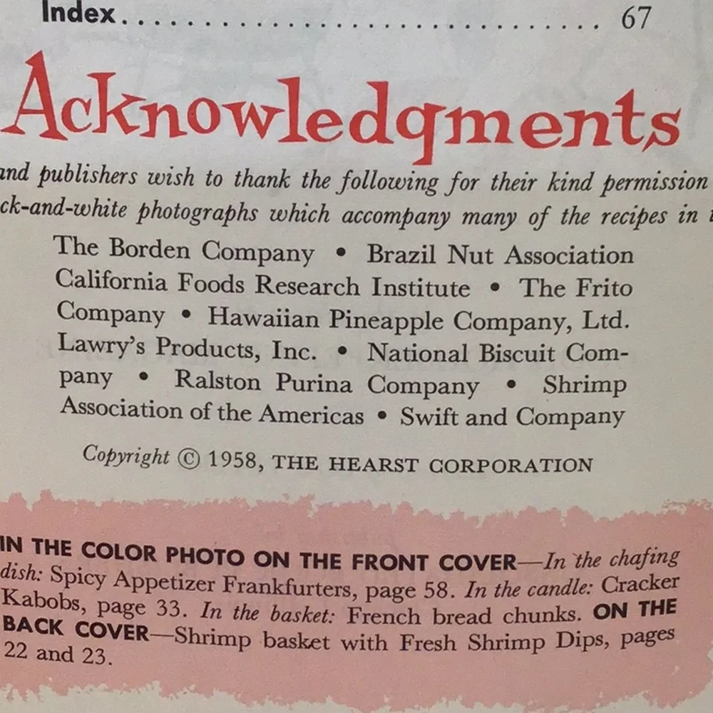 1958 Good Housekeeping appetizer recipe booklet